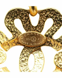 Necklaces*Chanel Preloved Plated Flower Pendant Necklace Gold
