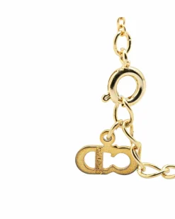 Necklaces*Dior Preloved Plated Heart Pendant Necklace with Rhinestone Details Gold