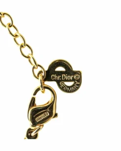Necklaces*Dior Preloved Plated Pendant Necklace with Lobster Clasp Closure Gold