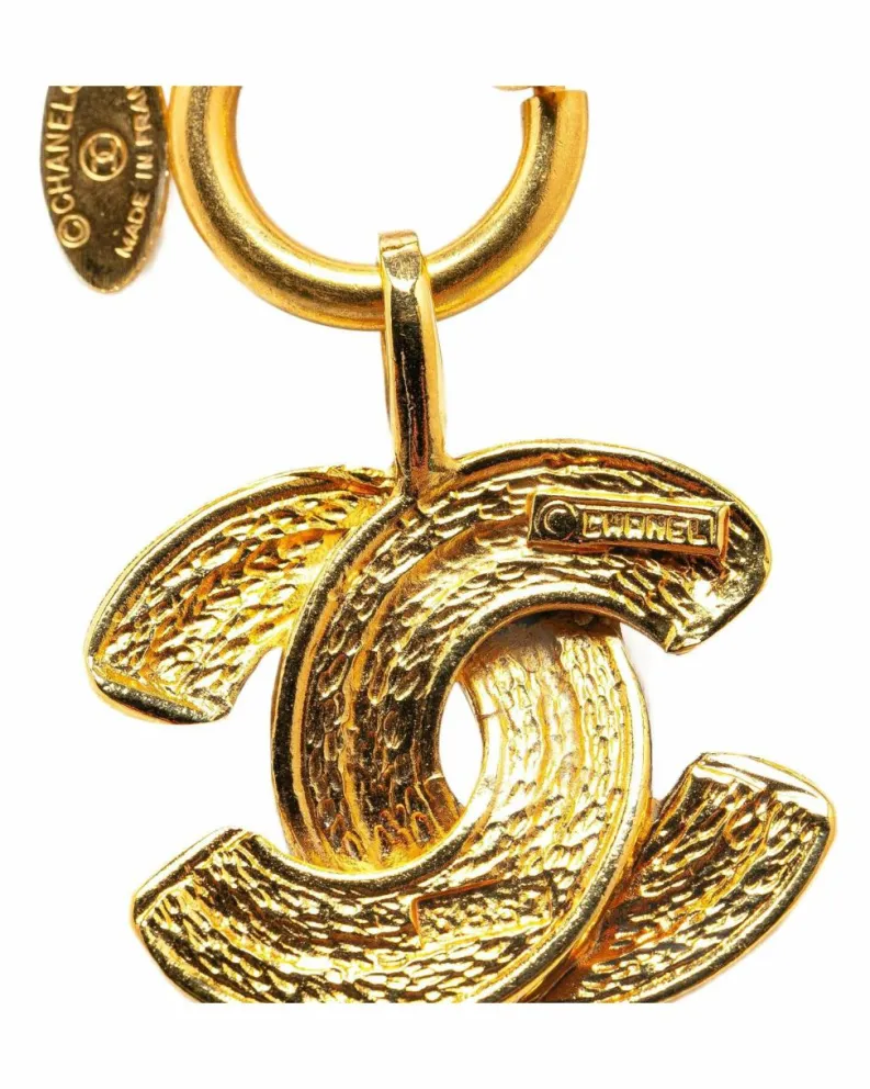 Necklaces*Chanel Preloved Plated Quilted Pendant Necklace Gold