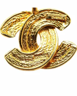 Necklaces*Chanel Preloved Plated Quilted Pendant Necklace Gold