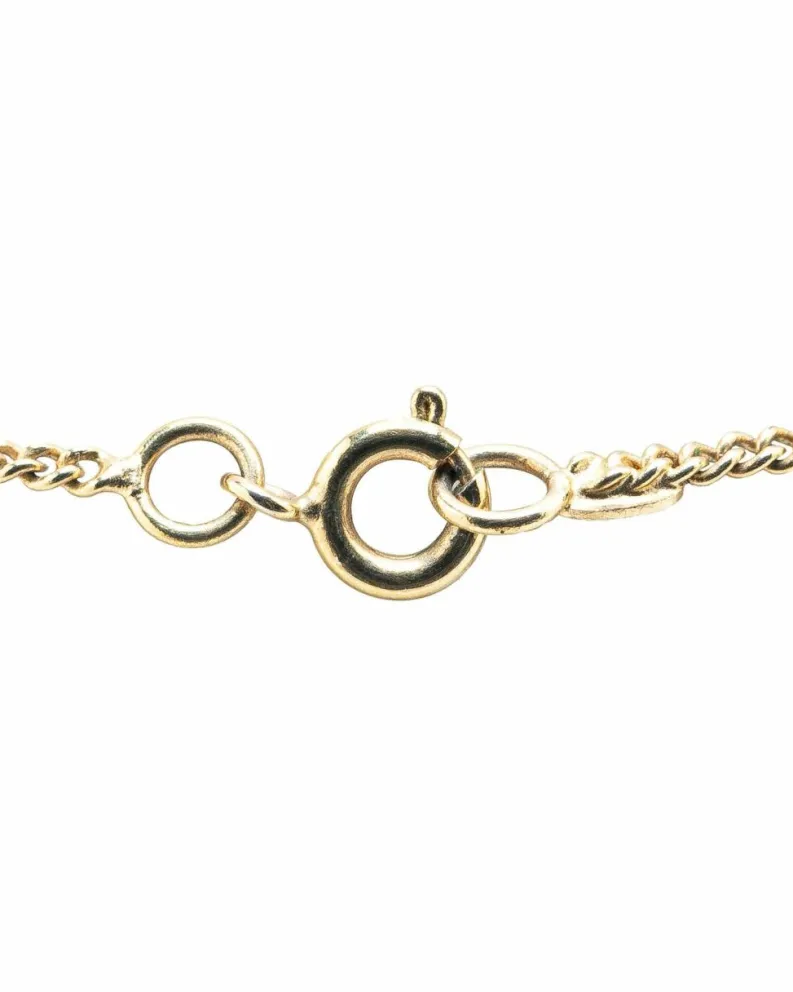 Necklaces*Chanel Preloved Plated Rhinestone Pendant Necklace with Chain Gold
