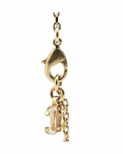 Necklaces*Chanel Preloved Plated Rhinestones Pendant Necklace Gold
