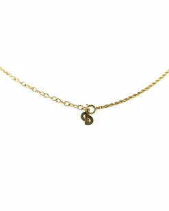 Necklaces*Dior Preloved Plated Rhinestone Pendant Necklace with Spring Ring Gold