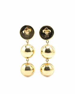 Earrings*Louis Vuitton Preloved Plated Swarovski Crystal Drop Earrings Gold
