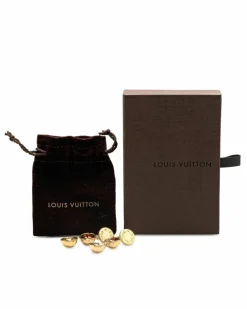 Earrings*Louis Vuitton Preloved Plated Swarovski Crystal Drop Earrings Gold