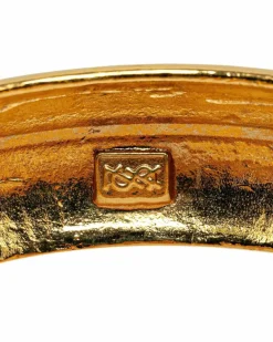 Bracelets*Yves Saint Laurent Preloved -Tone Engraved Bangle Bracelet Gold