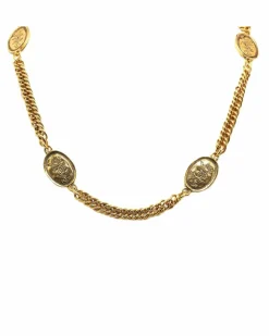 Necklaces*Chanel Preloved -Tone Medallion Necklace Gold