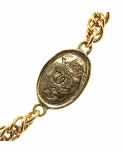 Necklaces*Chanel Preloved -Tone Medallion Necklace Gold