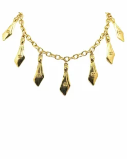 Necklaces*Chanel Preloved -Tone Tie Pendant Necklace Gold