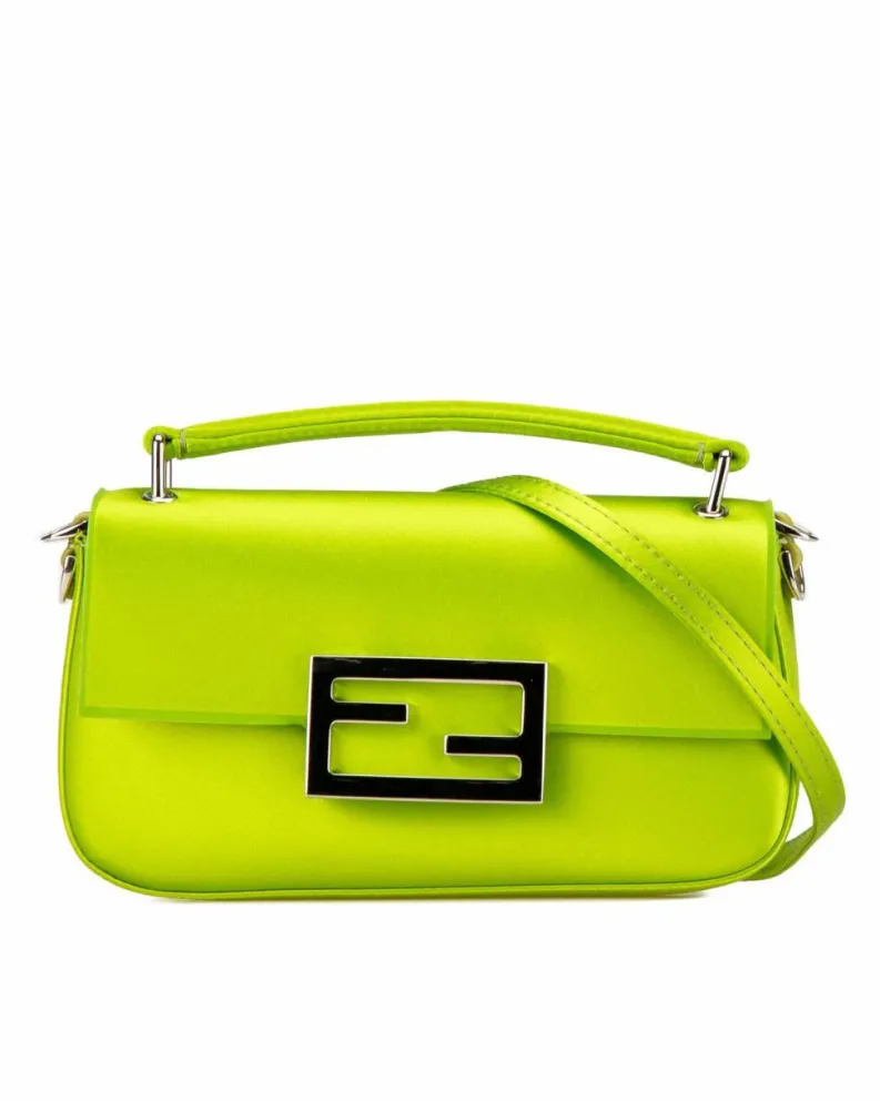 Shoulder Bags*Fendi Preloved graphy Mini Shoulder Bag in Lime Leather Green