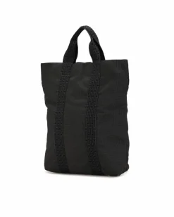 Tote Bags*Hermes Preloved Herms Black Canvas Tote Bag Grey