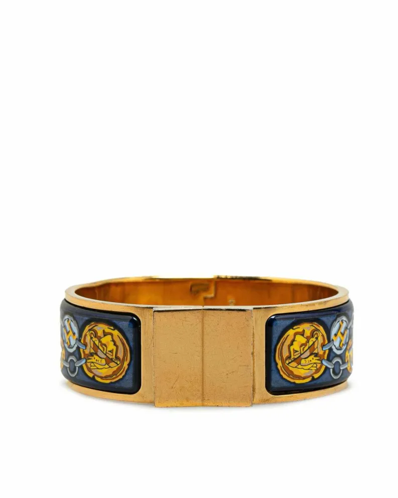 Bracelets*Hermes Preloved Herms Chaine d'Ancre Enamel Bracelet Blue