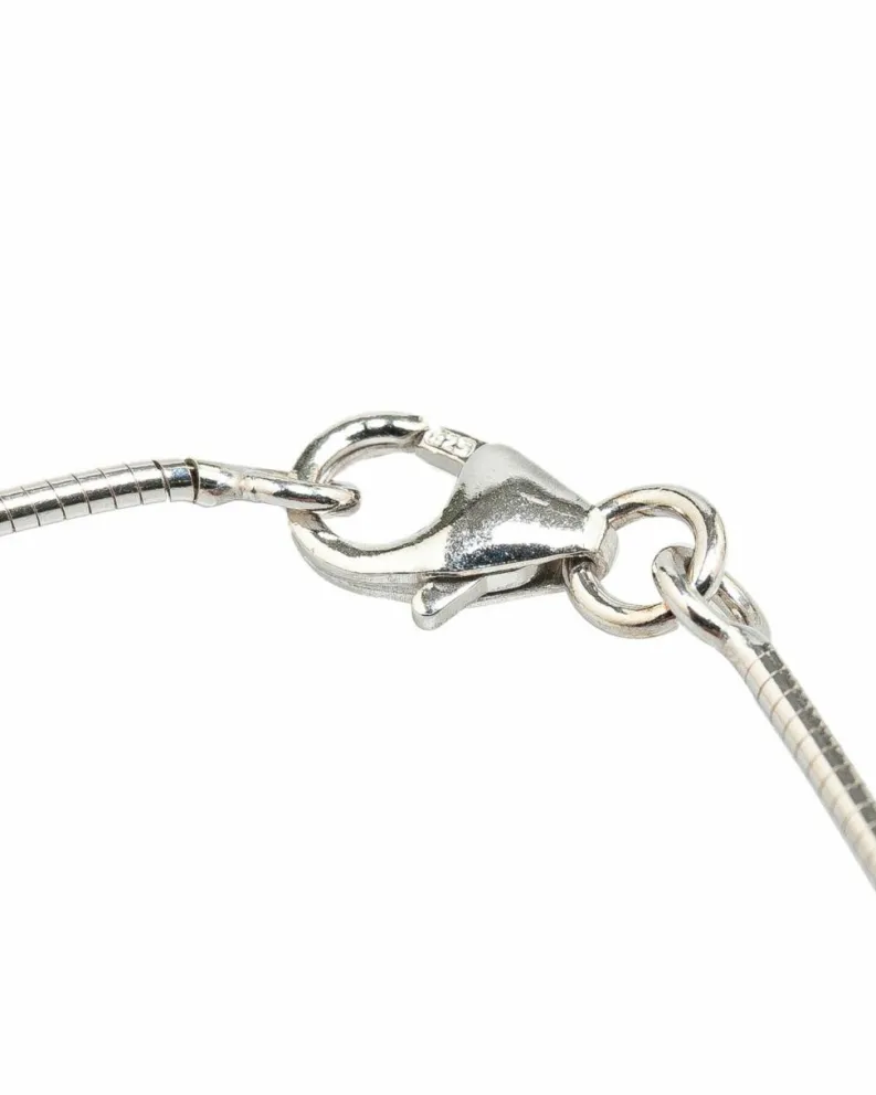 Necklaces*Hermes Preloved Herms Chane dAncre Enamel Pendant Necklace Silver