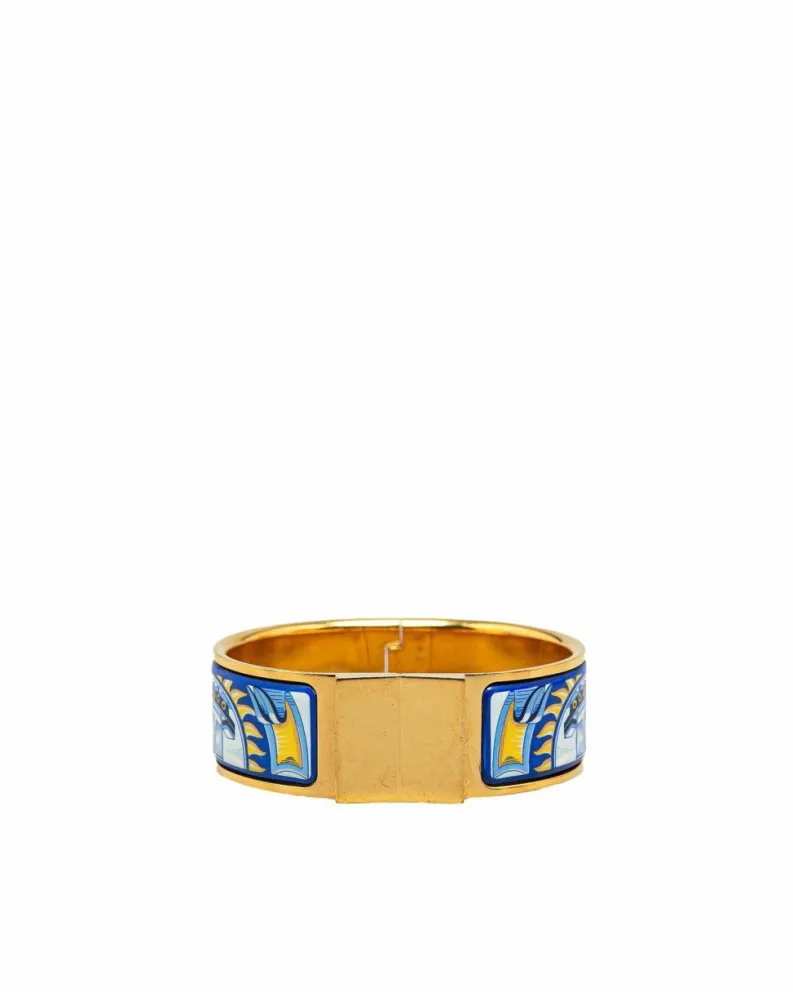 Bracelets*Hermes Preloved Herms Clic Clac H Enamel Bracelet in Blue