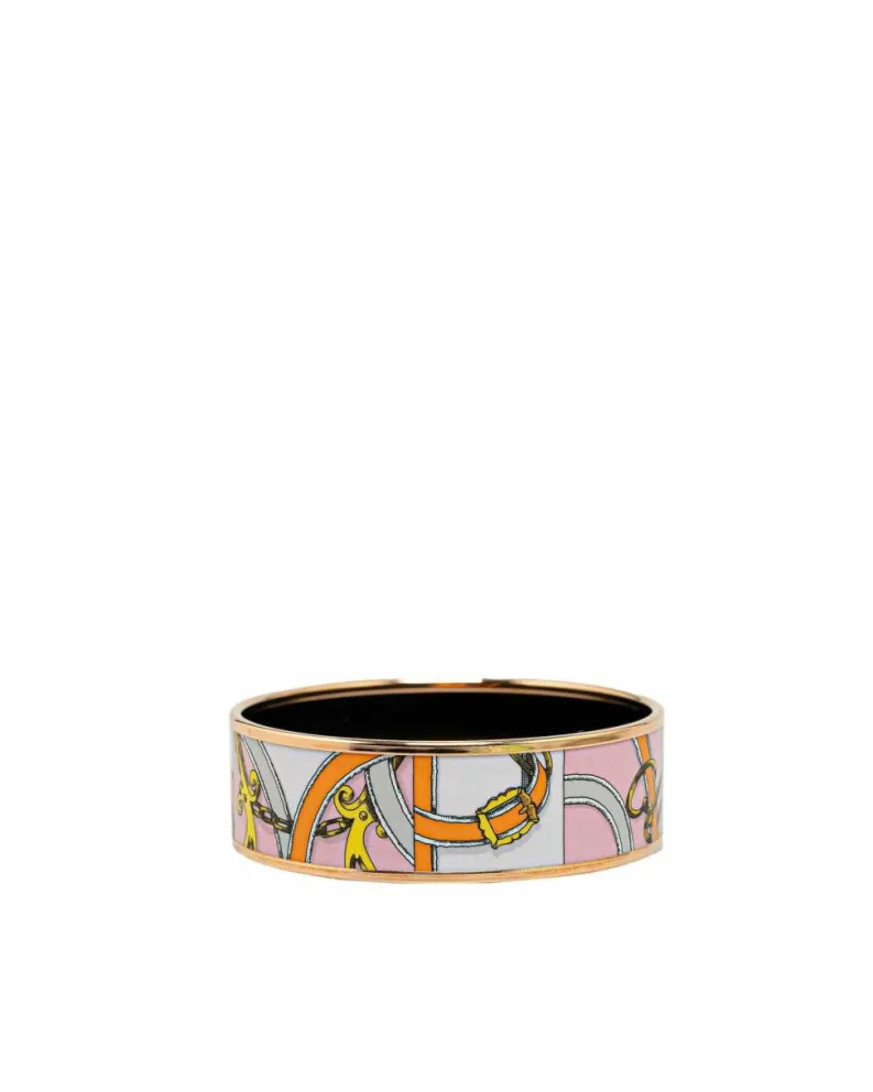 Bracelets*Hermes Preloved Herms Clic Clac H Enamel Bracelet White