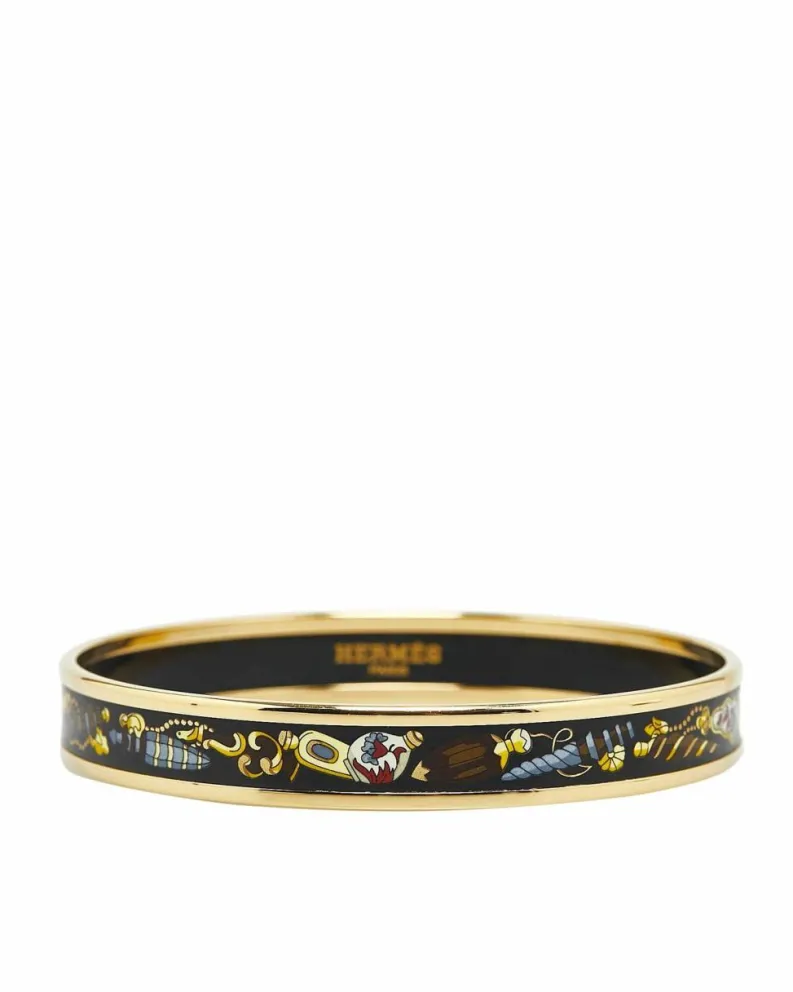 Bracelets*Hermes Preloved Herms Clic Clac H Enamel Bangle Bracelet Black