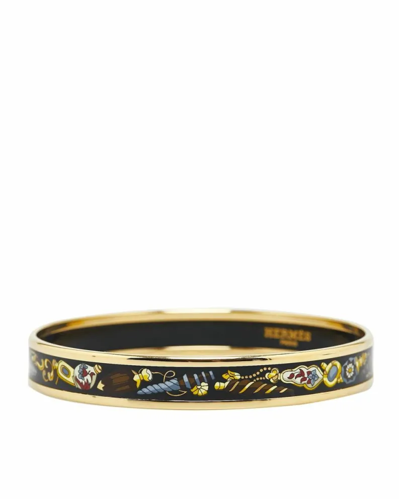 Bracelets*Hermes Preloved Herms Clic Clac H Enamel Bangle Bracelet Black