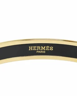Bracelets*Hermes Preloved Herms Clic Clac H Enamel Bangle Bracelet Black