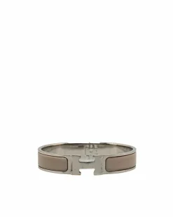 Bracelets*Hermes Preloved Herms Clic H Bracelet in Beige Enamel Brown