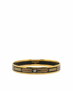 Bracelets*Hermes Preloved Herms Clic H Enamel Equestrian Bracelet Black