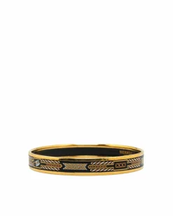Bracelets*Hermes Preloved Herms Clic H Enamel Equestrian Bracelet Black