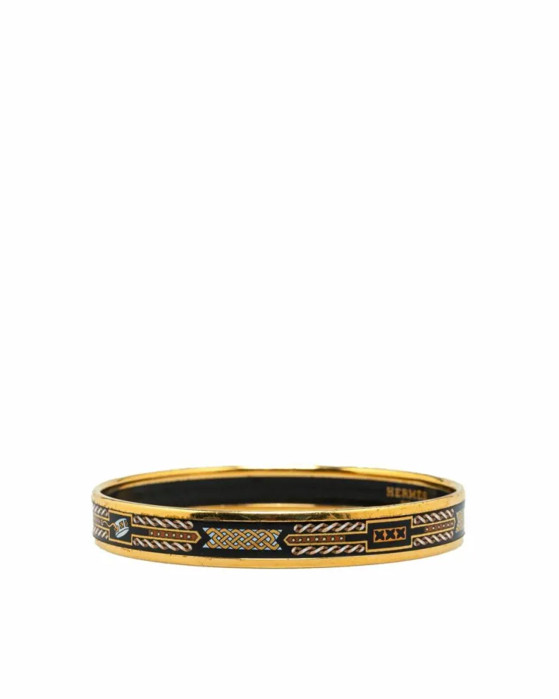 Bracelets*Hermes Preloved Herms Clic H Enamel Equestrian Bracelet Black
