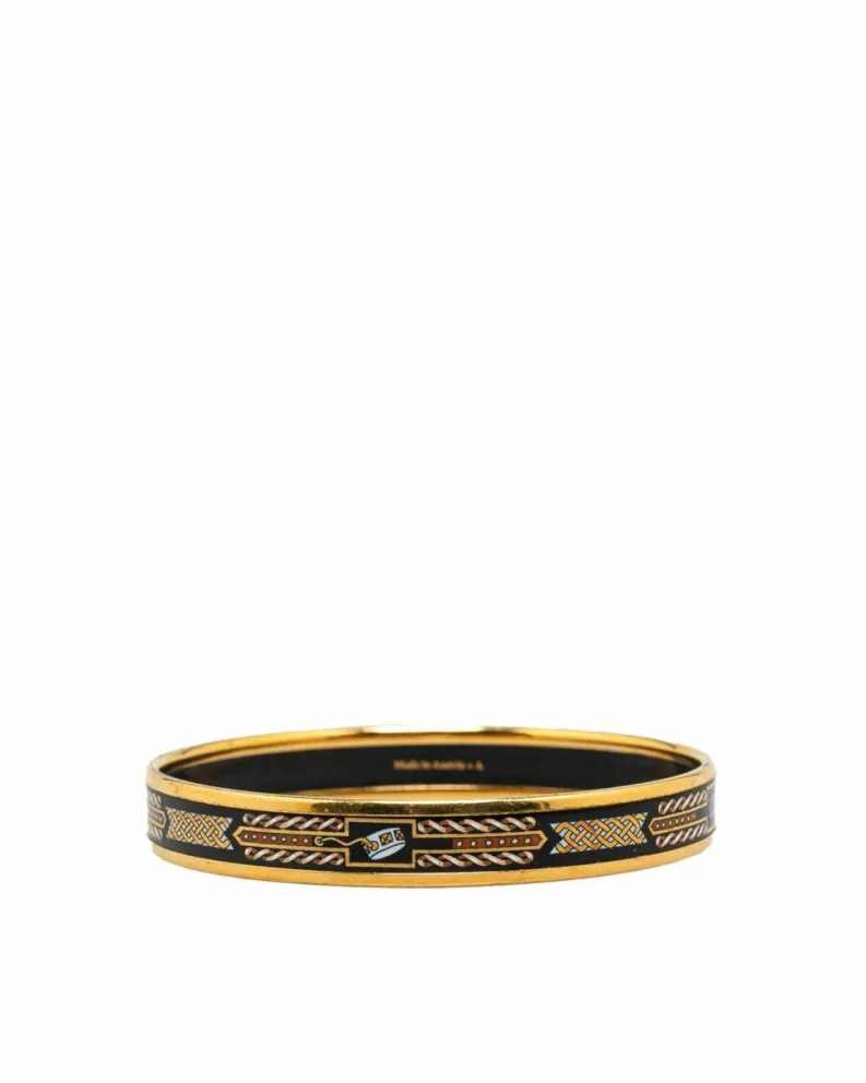 Bracelets*Hermes Preloved Herms Clic H Enamel Equestrian Bracelet Black