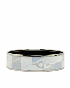 Bracelets*Hermes Preloved Herms Clic H Palladium-Plated Enamel Bracelet Grey