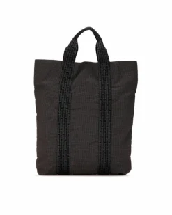 Tote Bags*Hermes Preloved Herms Garden Party 36 Tote Bag in Black Canvas Grey