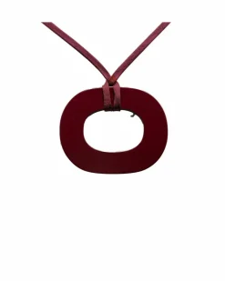 Necklaces*Hermes Preloved Herms Hapi Horn Pendant Necklace in Black Brown