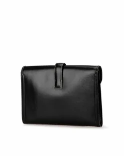 Clutch Bags*Hermes Preloved Herms Kelly Clutch Leather Black