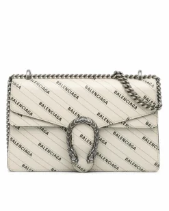 Cross-Body Bags*Gucci Preloved Horsebit 1955 Beige Balenciaga Logo Shoulder Bag White