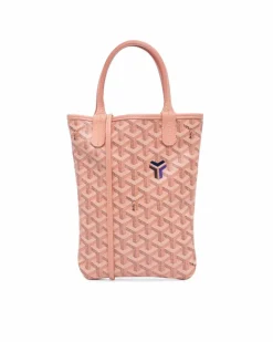 Tote Bags*Goyard Preloved ine Poitiers Claire Voie Coated Canvas Tote with Leather Trim Pink