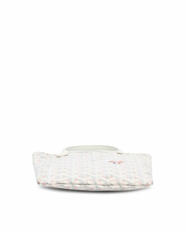 Tote Bags*Goyard Preloved ine Poitiers Claire Voie Coated Canvas Tote with Leather Trim White