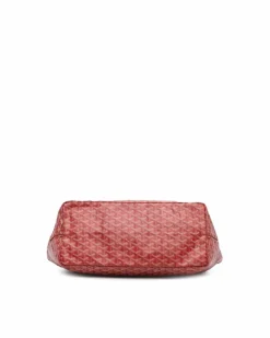 Tote Bags*Goyard Preloved ine Saint Louis GM Coated Canvas Tote with Leather Trim and Red