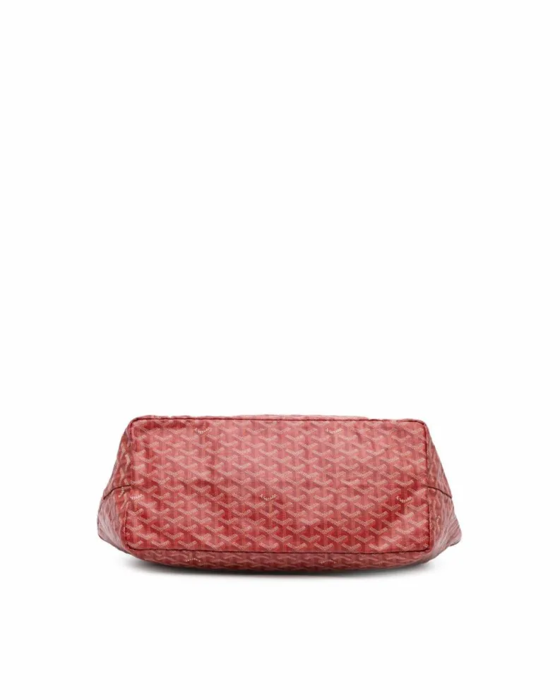 Tote Bags*Goyard Preloved ine Saint Louis GM Coated Canvas Tote with Leather Trim and Red