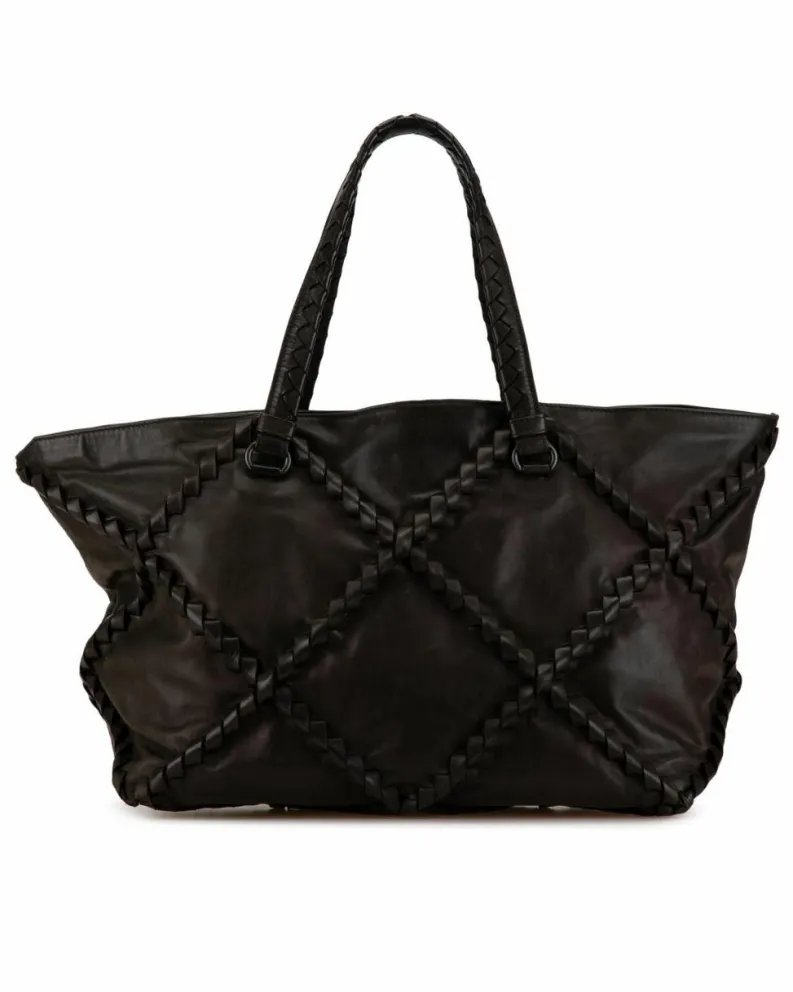 Tote Bags*Bottega Veneta Preloved Intrecciato Woven Leather Tote Bag Brown