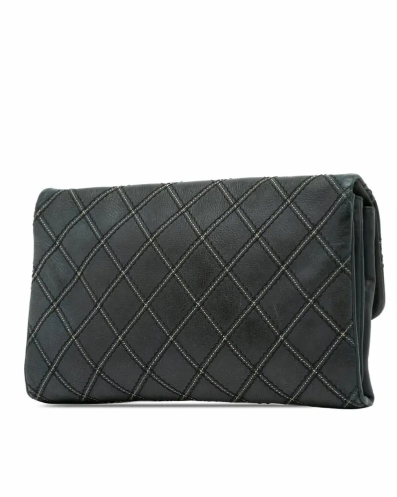 Cross-Body Bags*Chanel Preloved Iridescent Calfskin Crossbody Bag with Chain Strap and Turn Blue