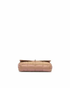 Shoulder Bags*Chanel Preloved Iridescent Chocolate Bar Shoulder Bag with Chain-Link Straps Brown