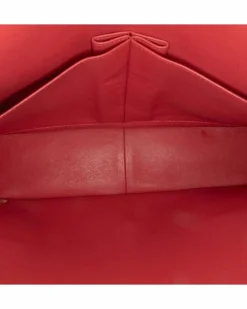Shoulder Bags*Chanel Preloved Jumbo Classic Lambskin Double Flap Quilted Shoulder Bag Red
