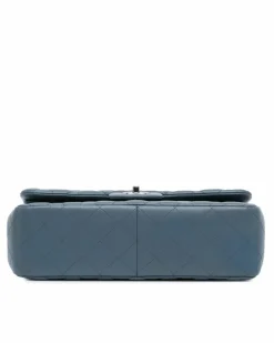 Shoulder Bags*Chanel Preloved Jumbo Classic Lambskin Double Flap Shoulder Bag with Chain Blue