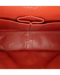 Shoulder Bags*Chanel Preloved Jumbo Classic Quilted Leather Double Flap Shoulder Bag Orange