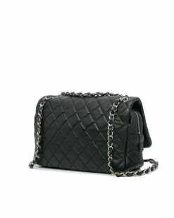 Shoulder Bags*Chanel Preloved Jumbo Quilted Deerskin Shoulder Bag with Chain Strap Black