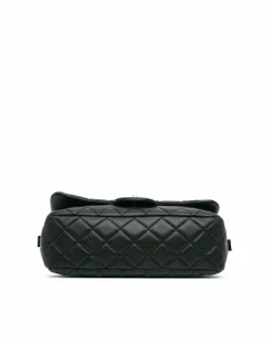 Shoulder Bags*Chanel Preloved Jumbo Quilted Deerskin Shoulder Bag with Chain Strap Black
