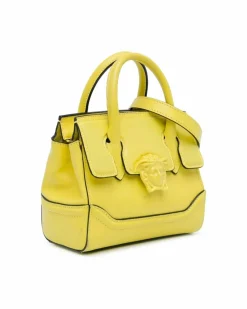 Tote Bags*Versace Preloved La Medusa Mini Leather Tote Bag - Yellow