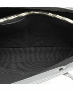 Tote Bags*Chanel Preloved Lambskin Tote with Metal Handles and Interior Pockets Grey