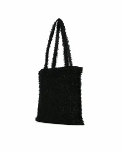 Tote Bags*Chanel Preloved Large Resin Embellished Tweed Robot Shopping Tote with Black