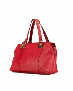Shoulder Bags*Gucci Preloved Leather Bamboo Bar Shoulder Bag with Detachable Strap Red