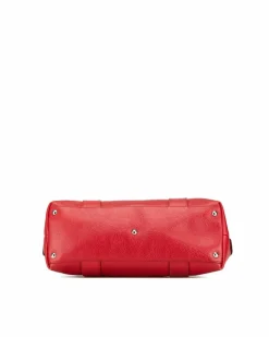 Shoulder Bags*Gucci Preloved Leather Bamboo Bar Shoulder Bag with Detachable Strap Red
